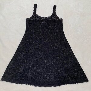 Vintage Arianne Black Full Lace Sheer Slip Mini Dress